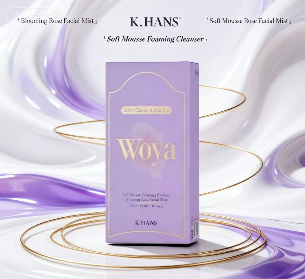 K.HANS Woya 버블 클렌저 & 로즈 미스트 세트